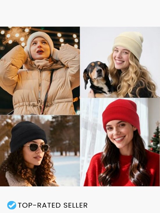 Satin Lined Beanie Hat Winter Skull Cap Soft Slouchy Warm Hair Friendly main image 4